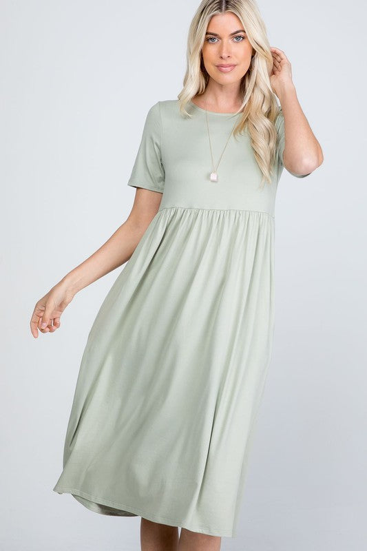 BUTTER SOFT SOLID BABY DOLL DRESS WITH POCKETS