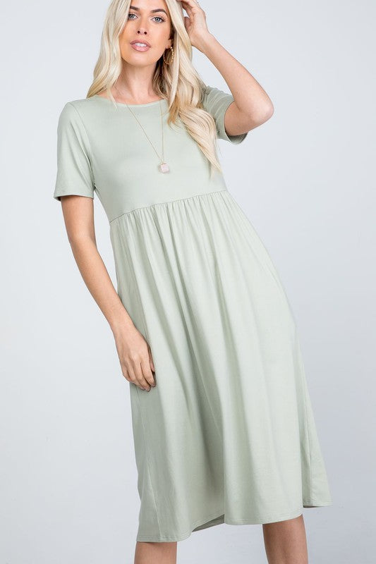 BUTTER SOFT SOLID BABY DOLL DRESS WITH POCKETS