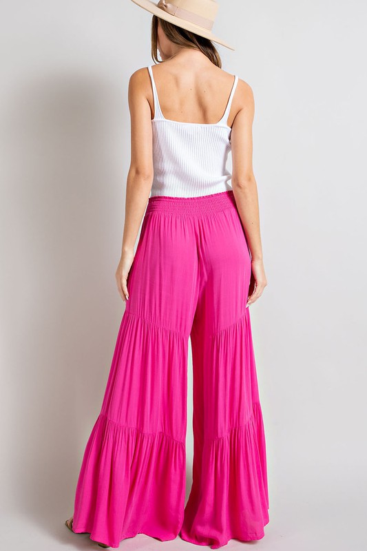 TIERED WIDE LEG PANTS