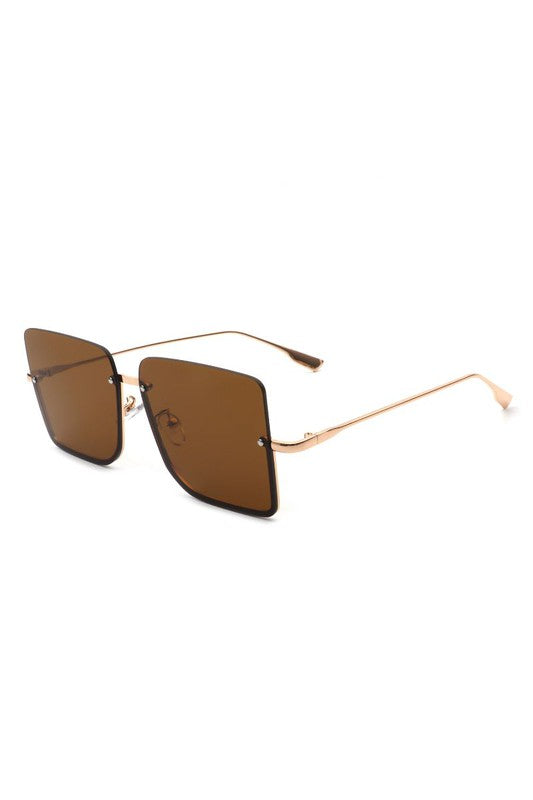 Square Half Frame Oversize Fashion Sunglasses