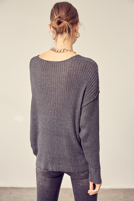 V-Neck Knit Top