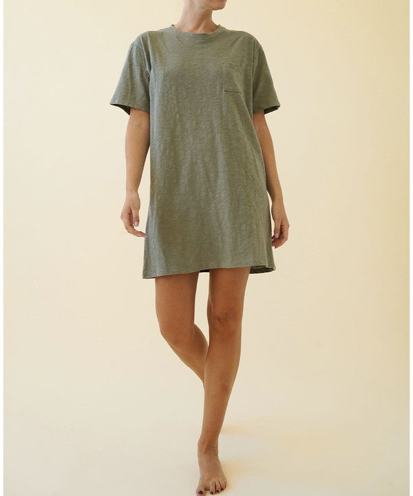 COTTON SLUB T SHIRTS DRESS