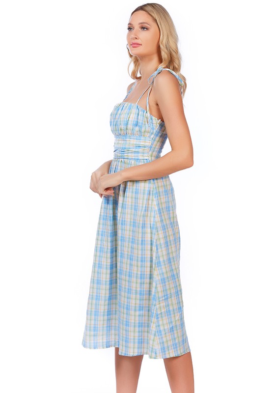 Checkered Midi Slip Dress