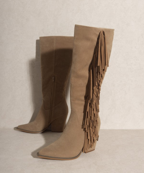 Stevie - Knee-High Fringe Boots