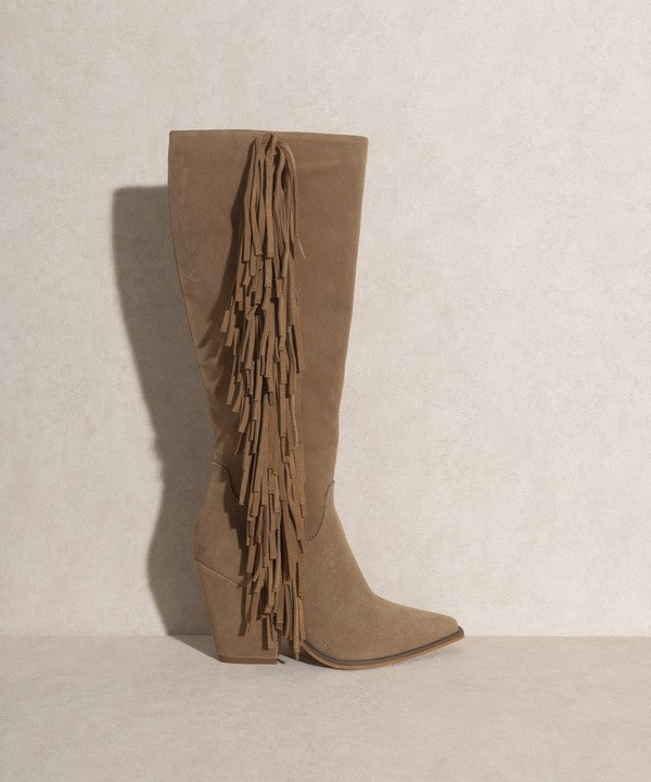 Stevie - Knee-High Fringe Boots