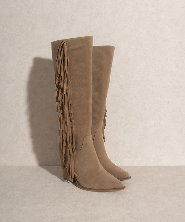 Stevie - Knee-High Fringe Boots