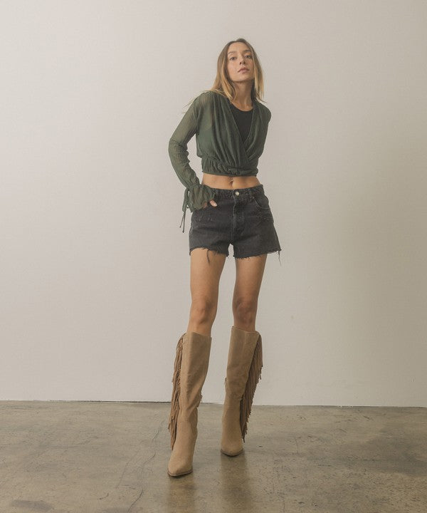 Stevie - Knee-High Fringe Boots