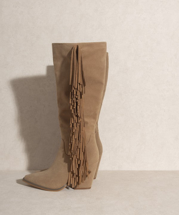 Stevie - Knee-High Fringe Boots