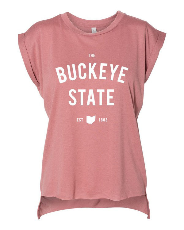 The Buckeye State Ohio Graphic Rolled Cuff Tank