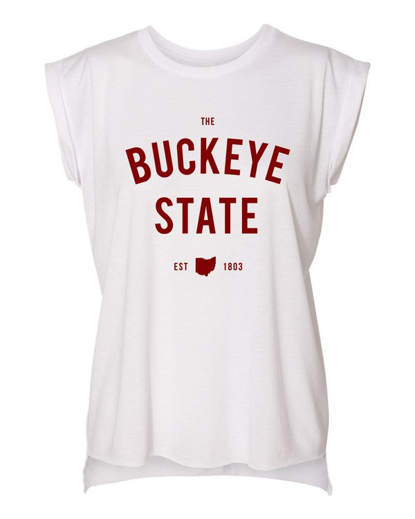 The Buckeye State Ohio Graphic Rolled Cuff Tank