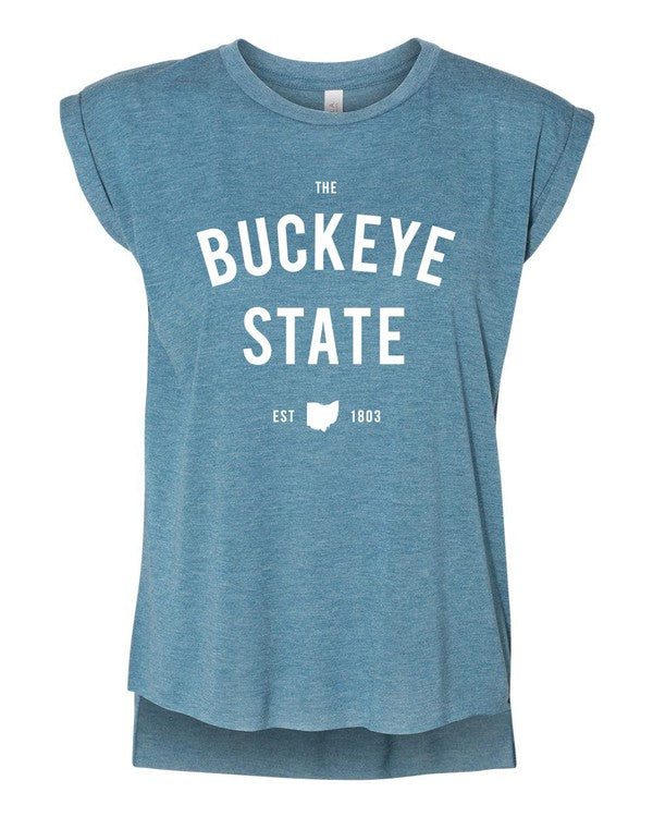 The Buckeye State Ohio Graphic Rolled Cuff Tank