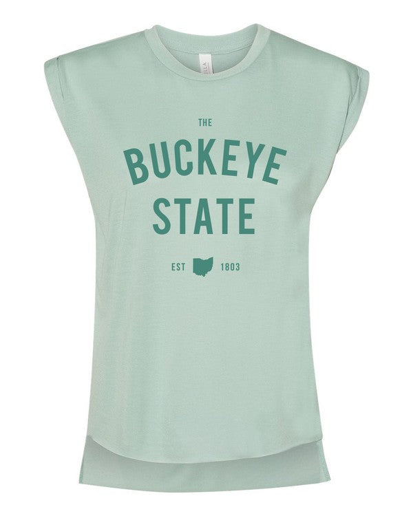 The Buckeye State Ohio Graphic Rolled Cuff Tank