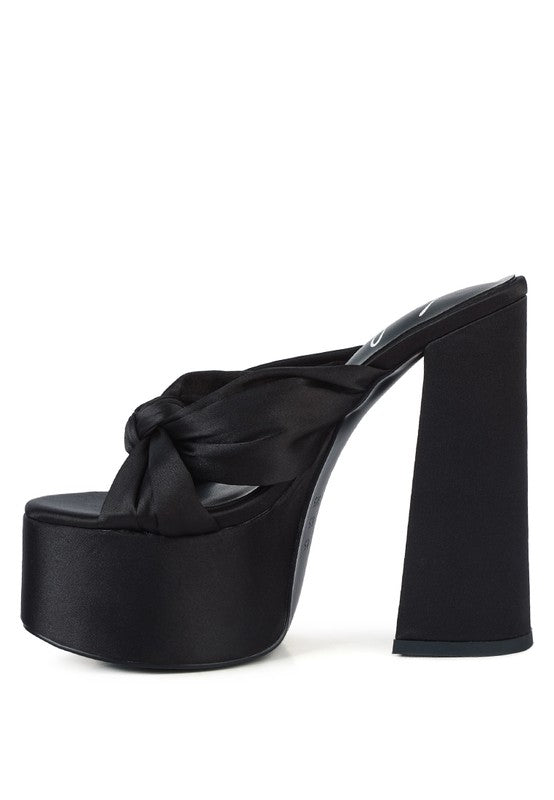 STROBING KNOTTED CHUNKY PLATFORM HEELS